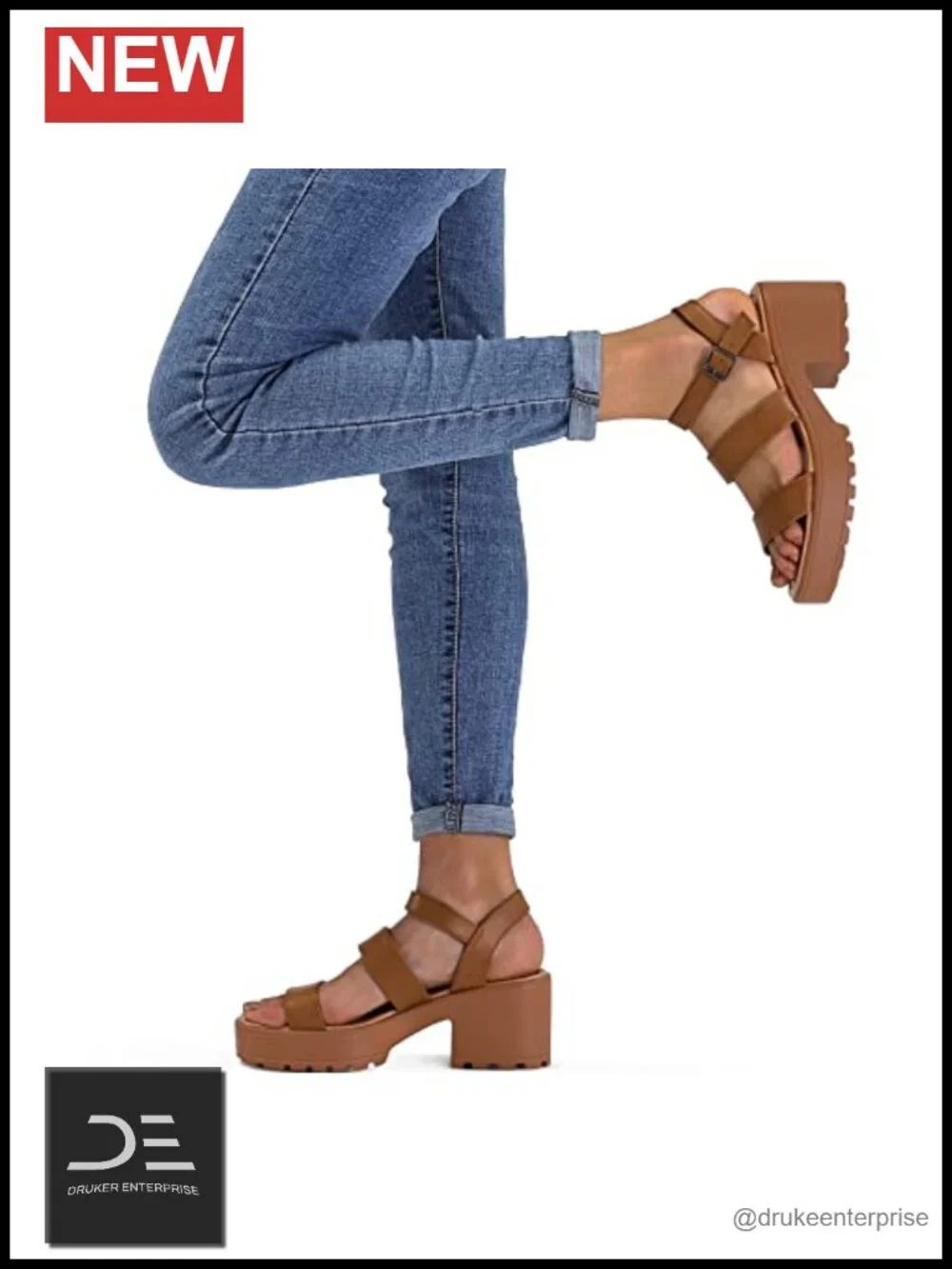 Women's Platform Sandals Ankle Strap Open Toe Lug Sole 3 Inch Chunky Block